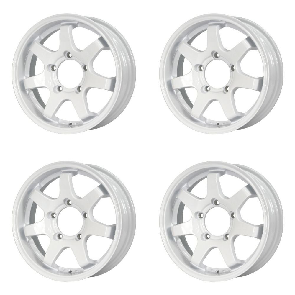 Jimny wheels MUD-SR7 16-inch 5.5J +20 shine white set of 4 — ORIGIN Labo. product photo