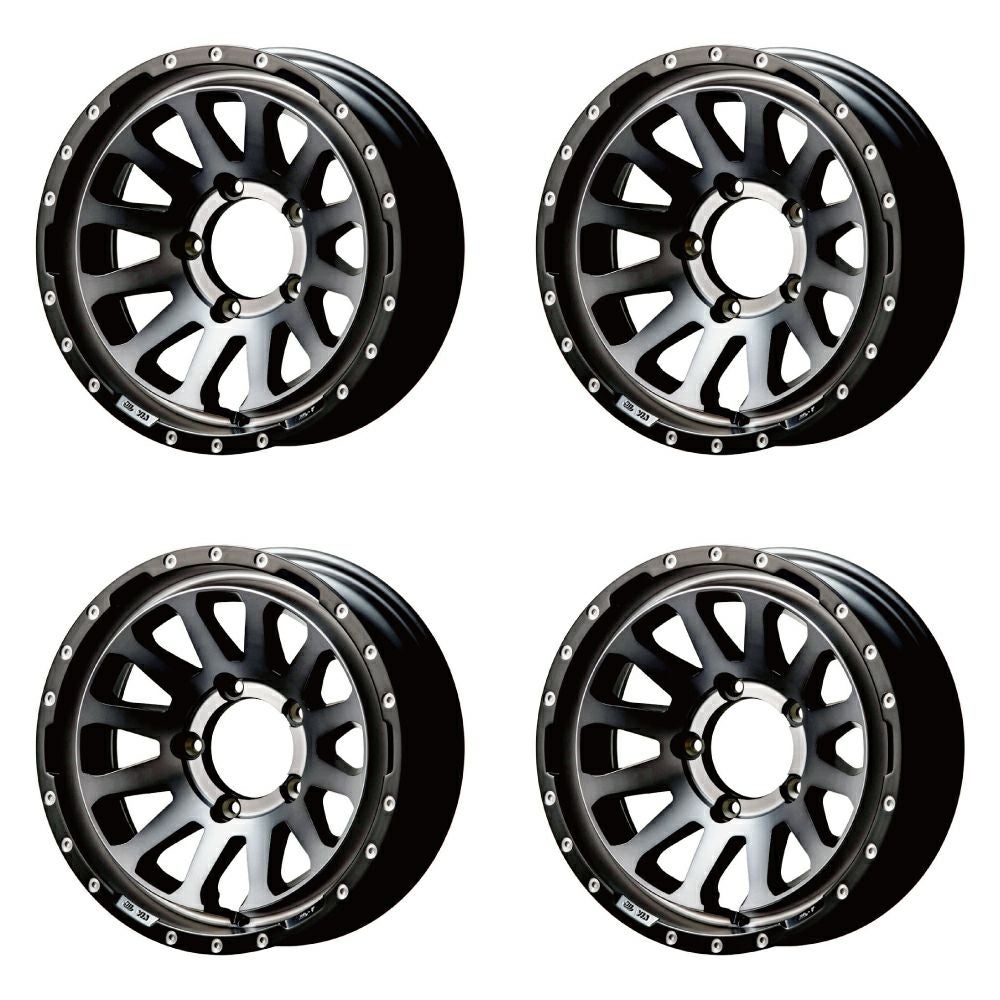 Jimny wheels MUD-ZEUS 16-inch 5.5J -20 lightblackcoat＆matte black rim set of 4 — ORIGIN Labo. product photo