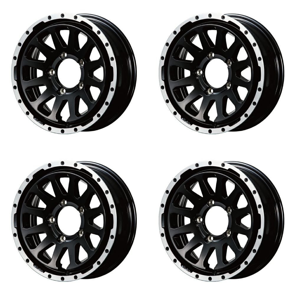 Jimny wheels MUD-ZEUS 16-inch 5.5J +20 gloss black＆polished rim set of 4 — ORIGIN Labo. product photo