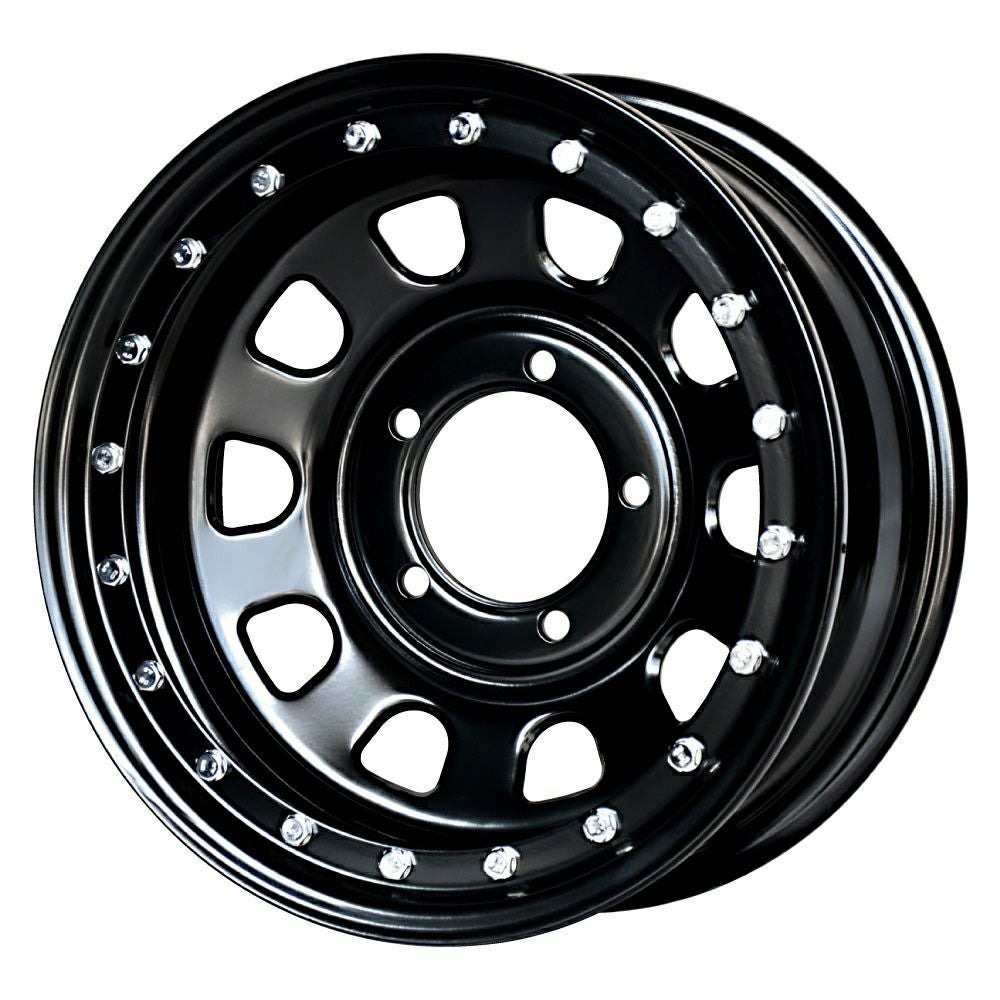 まつど家 鉄漢 ブラック ロックナット風 16×6.0J 5H -20 ホイール1本