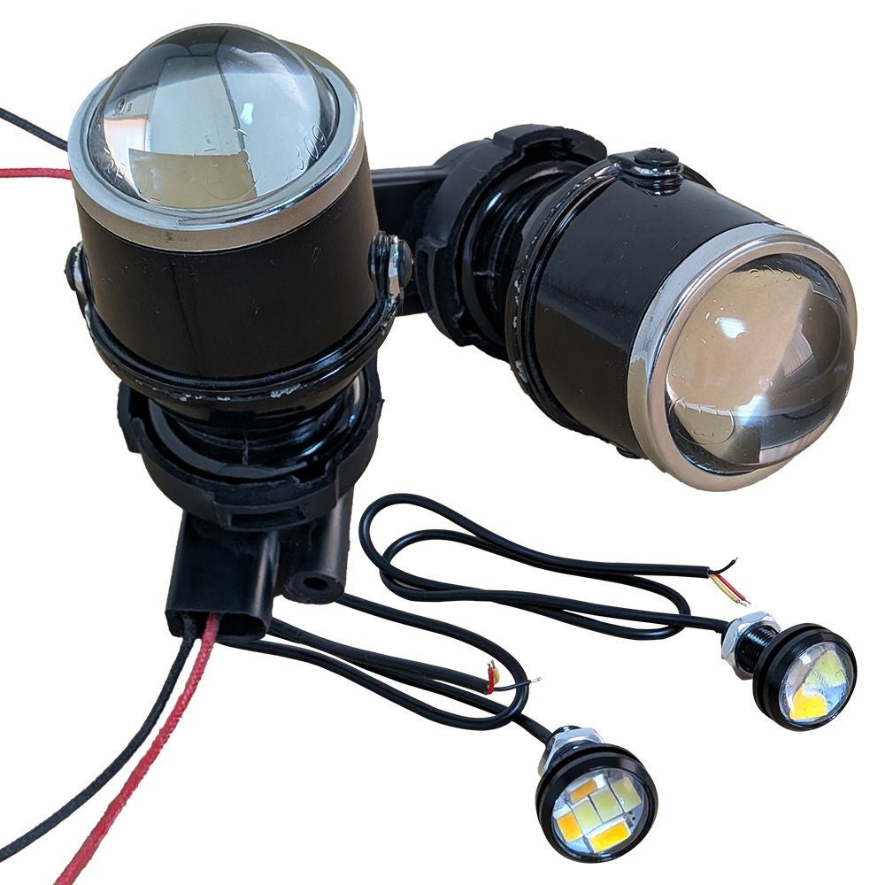 for Combat Eye projector lights (H3) with bulbs + LEDposition lamps white/orange L+R set — ORIGIN Labo. product photo