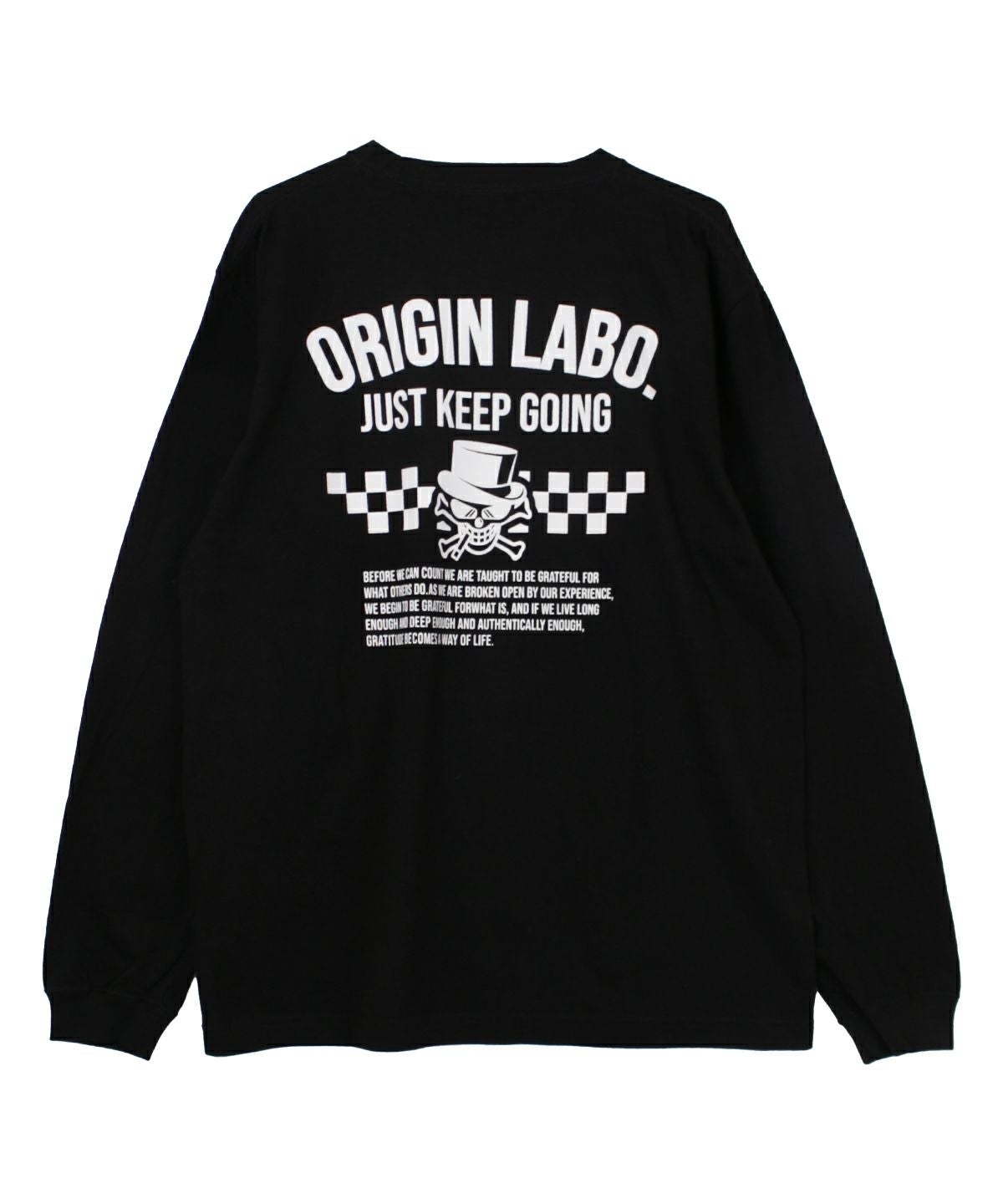 ORIGIN Labo. long-sleeve T-shirt 'JUST KEEP GOING' — ORIGIN Labo. product photo