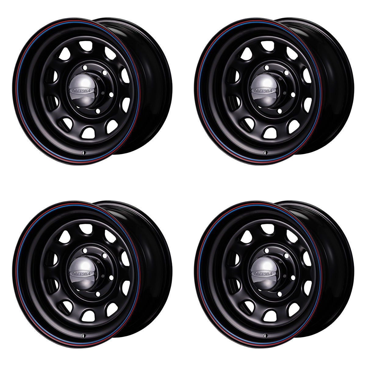 DAYTONA-RS Hiace for 16-inchx8J ±0 6-hole PCD139.7 CB110 black set of 4 — ORIGIN Labo. product photo