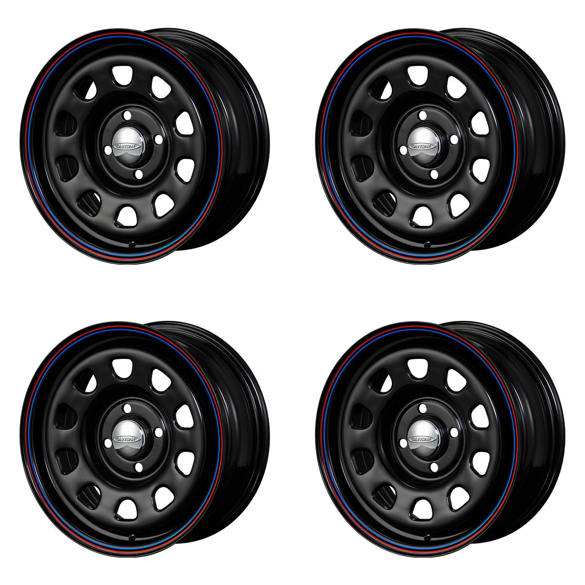 DAYTONA-RS Probox for 14-inchx6J +30 4-hole PCD100 CB68 black set of 4 — ORIGIN Labo. product photo