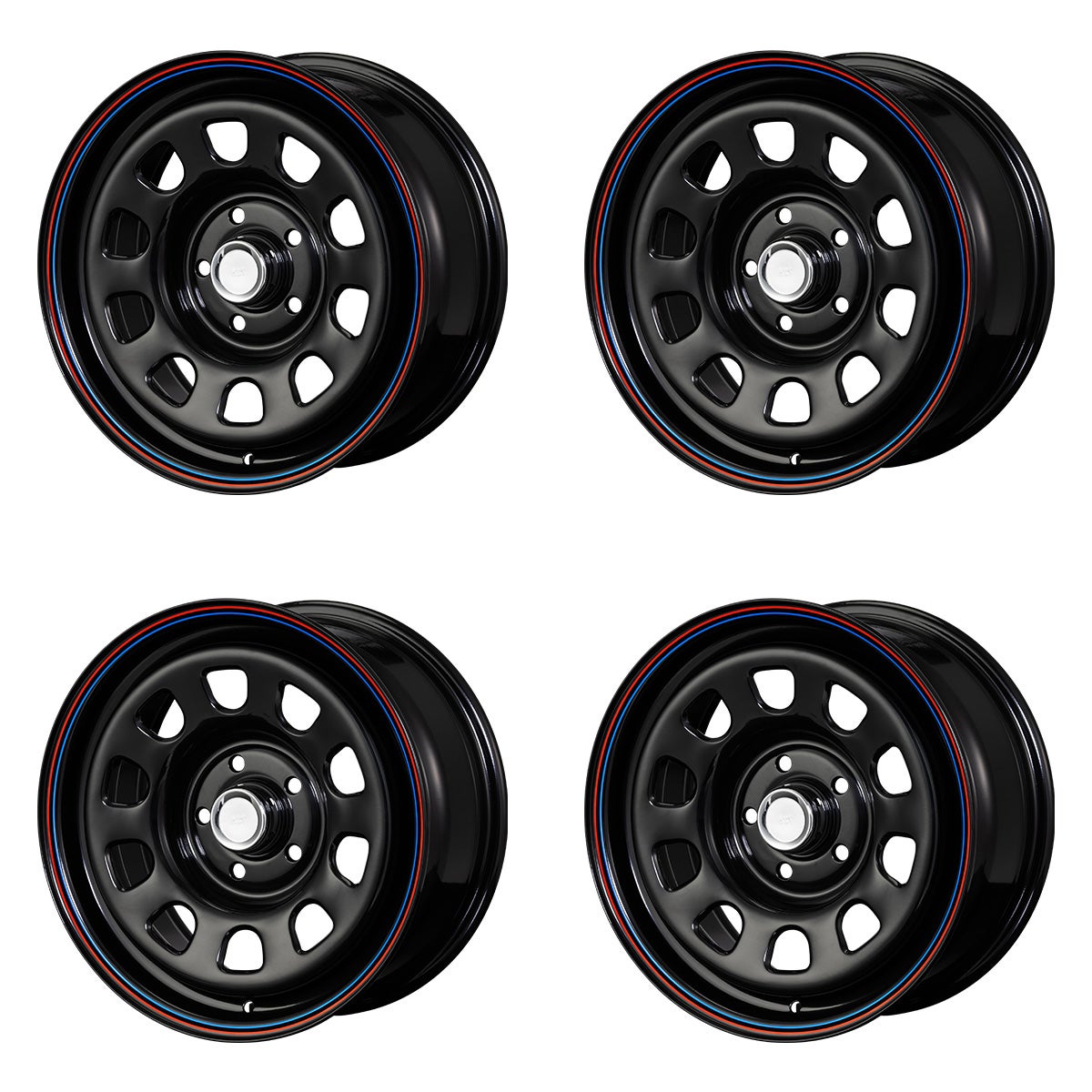 DAYTONA-RS Delica D:5 / RAV4 16-inchx7J +35 5-hole PCD114.3 CB73.5 black set of 4 — ORIGIN Labo. product photo